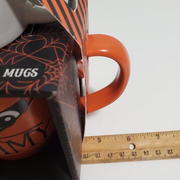 Halloween Mummy & Mini Mug Set Coffee Tea Cup Orange White Holiday Gift New - Picture 8 of 12